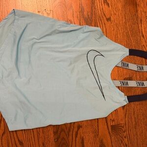 Nike Powder Blue Double-Strap Racerback Tank with Black Swoosh